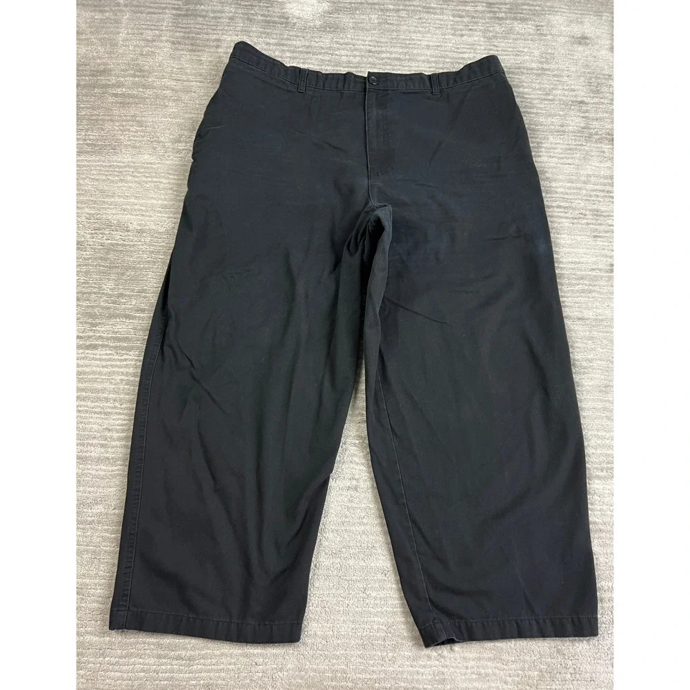George Chino Pants Mens 46x29 Black Soot GN32216B Straight Leg Elastic Waist